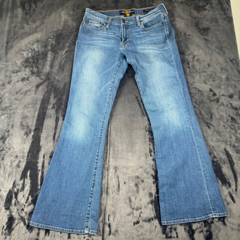 Lucky Brand Sweet N Flare Jeans Womens 10/30 Blue Medium Wash Flap Pocket Denim
